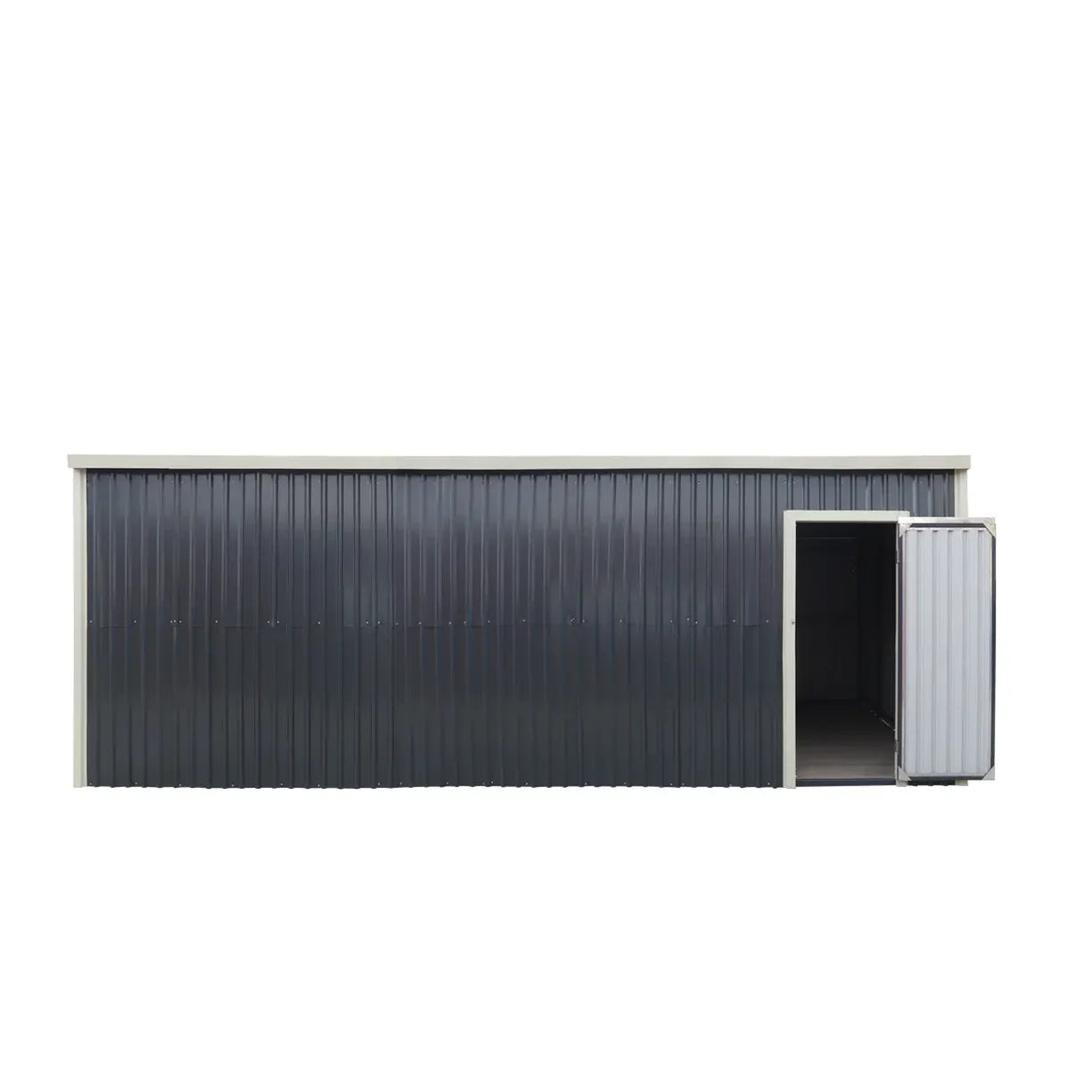 TMG Industrial Metal Garage Shed with Double Front Doors and Side Entry Door