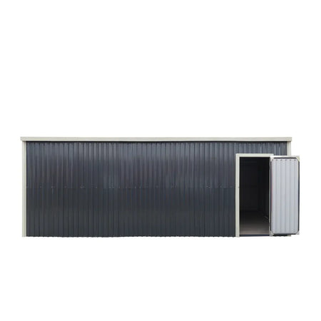 TMG Industrial Metal Garage Shed with Double Front Doors and Side Entry Door