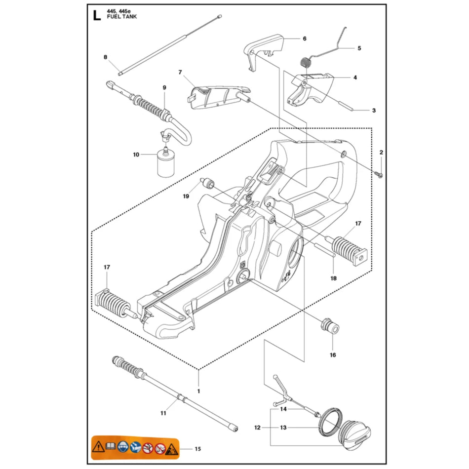 Husqvarna 445 Chainsaw Fuel Tank OEM Parts
