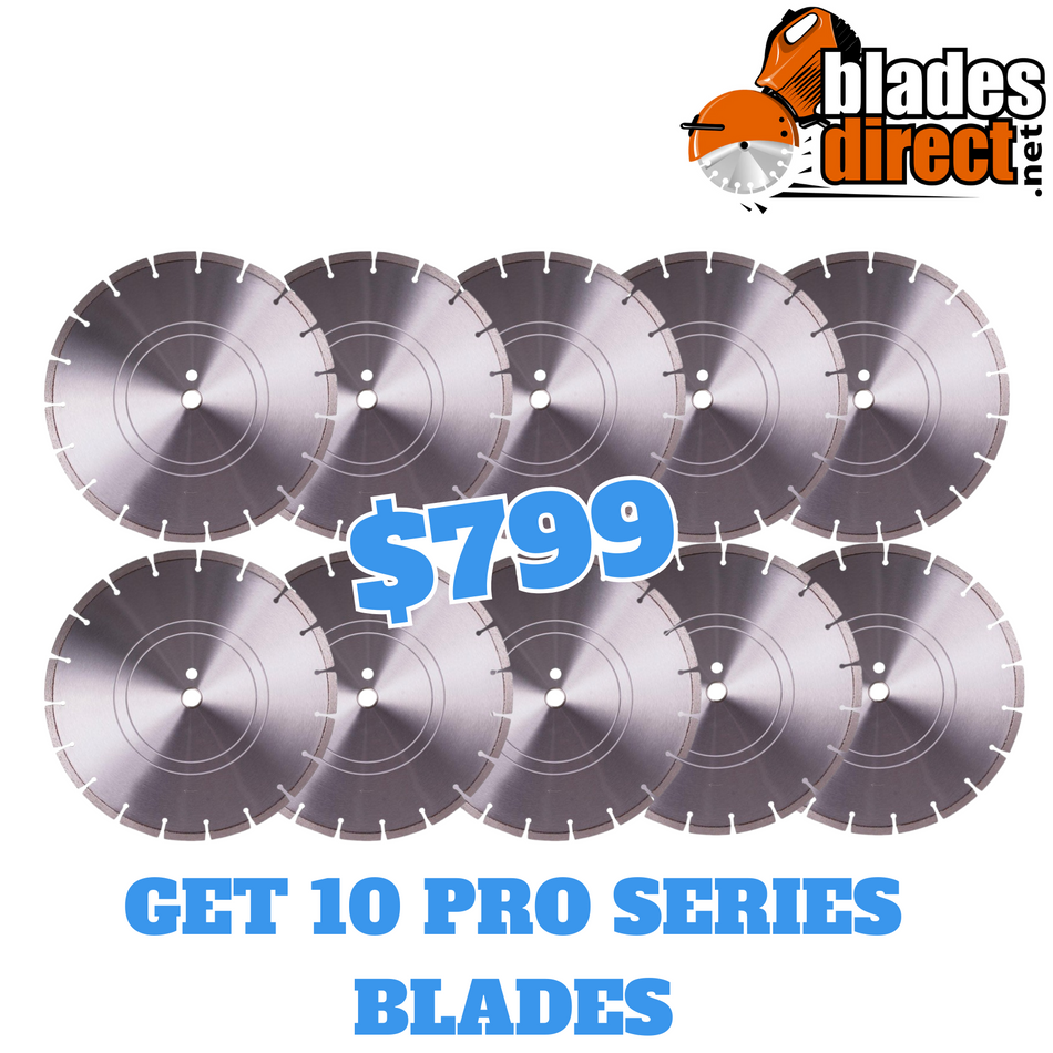 BLADESDIRECT.NET 14" Diamond Blades 10-Pack - OUR POPULAR PRO SERIES BLADES