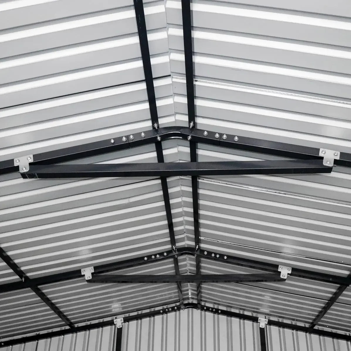 TMG Industrial Metal Garage Shed with Double Front Doors and Side Entry Door