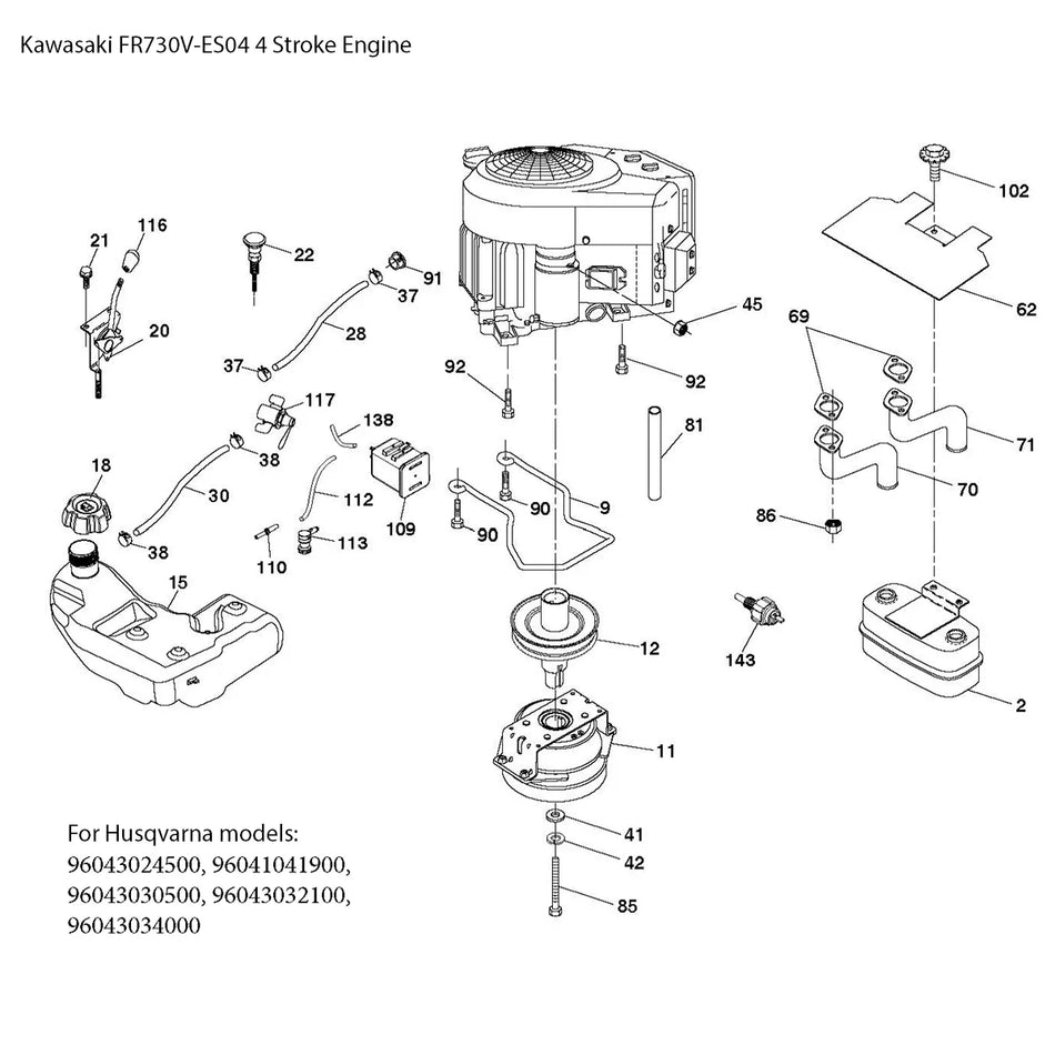 Husqvarna TS 354XD OEM Engine Parts