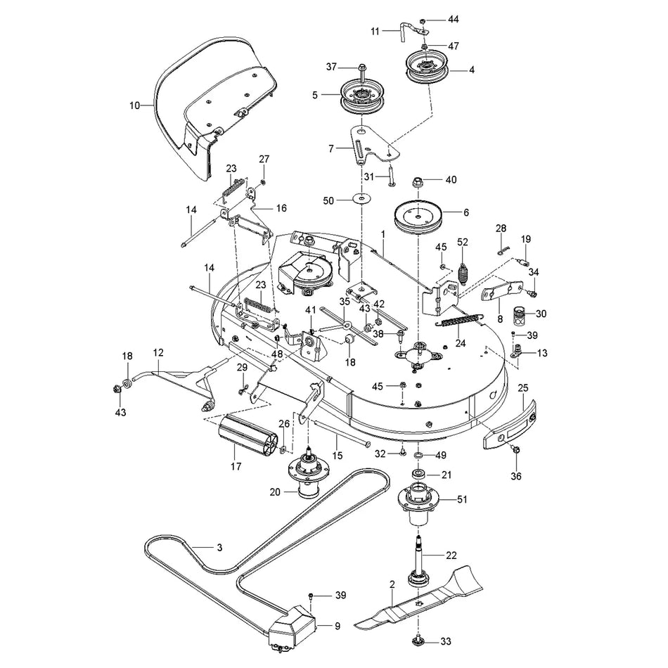 Husqvarna Z242F Mower Deck OEM Parts (Kawasaki 21.5 hp)